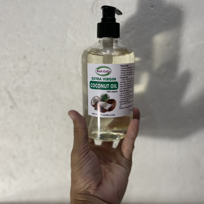 DẦU DỪA HỮU CƠ ÉP LẠNH - RICH COCO – EXTRA VIRGIN COCONUT OIL – CHAI 500ml