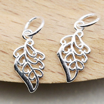 Combo 2 cái charm bạc thái hình chiếc lá treo 2 - Ngọc Quý Gemstones