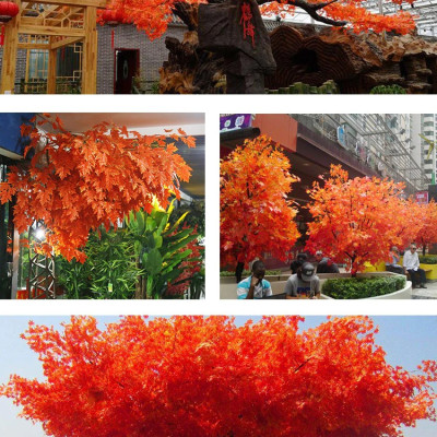 Cành lá phong giả - 1 cành - 5 Nhánh - 25 Lá - Size từ 55cm đến 65cm - Cành lá phong đỏ làm cây trang trí - Cây giả, hoa lụa Decor trang trí nhà cửa