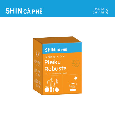 Cà phê Pleiku Robusta - SHIN Cà Phê - Túi Nhúng - Hộp 10 gói