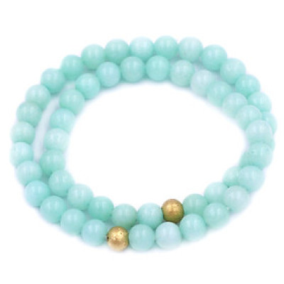 [Mệnh Mộc, Hỏa] Vòng Chuỗi Đôi 6 Ly Đá Ngọc Bích Xanh Charm Bi Inox VNBXHBD