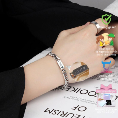 Vòng đôi Khắc Tên theo yêu cầu, vòng nam nữ lắc ngắn, quà tặng tình yêu cho bạn trai bạn gái, bạc