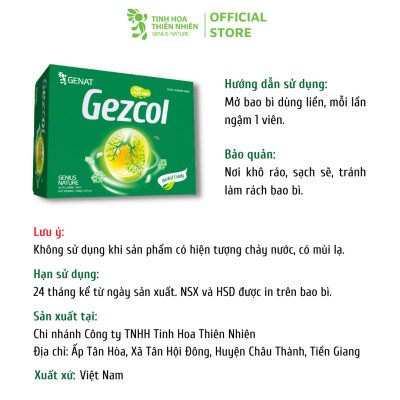 Kẹo thảo mộc Gezcol (hộp 100 viên) - Genat