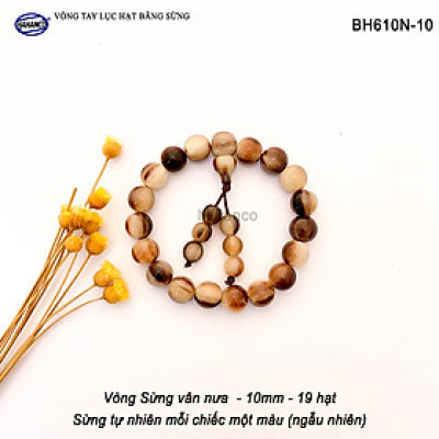 Vòng tay sừng bò Châu Phi vân nưa - phong thủy đuôi lục hạt (BH610N) Đây sẽ là thứ mang tài lộc về nhà bạn - Bracelet of HAHANCO