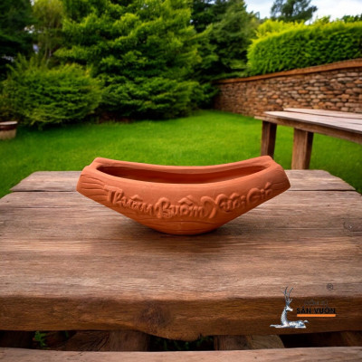Chậu Gốm Đất Nung Hình Chiếc Thuyền Nhỏ 23x8x6cm