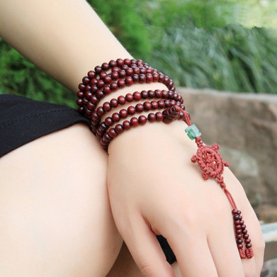 Vòng tay 108 hạt giả gỗ thời trang siêu đẹp, may mắn phong thủy bình an cho cả nam và nữ