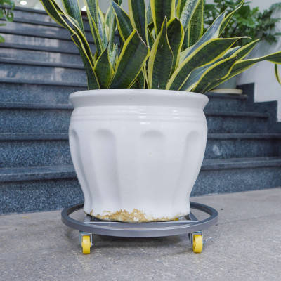 Đế lót chậu cây có bánh xe DAI NHAN, đế kê chậu cây, tròn hoặc vuông, làm bằng thép, sơn tĩnh điện, đường kính 30cm - 40cm - 50cm