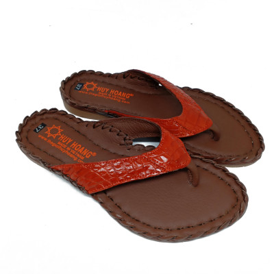 Dép nữ Huy Hoàng da cá sấu màu đỏ tươi HT7244