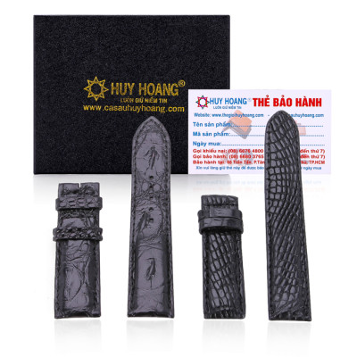 HJ8206-07-08-09 - Dây đồng hồ da cá sấu size 22, 24, 26 màu đen, nâu đỏ, vàng, nâu đất