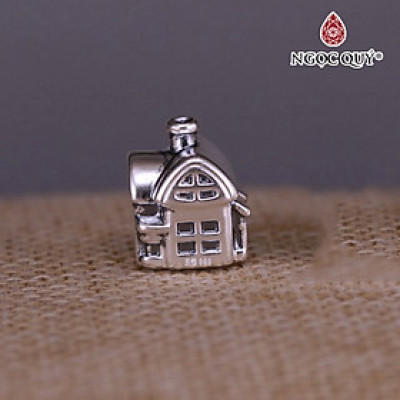 Charm bạc xỏ ngang hình ngôi nhà hạnh phúc - Ngọc Quý Gemstones