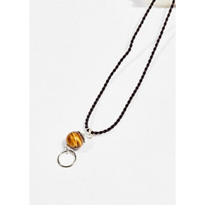 Dây chuyền phong thủy đá mắt hổ vàng nâu 1.5cm mệnh thổ , kim - Ngọc Quý Gemstones