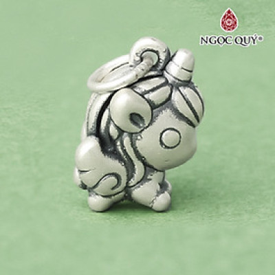 Charm bạc hình kỳ lân dễ thương treo - Ngọc Quý Gemstones