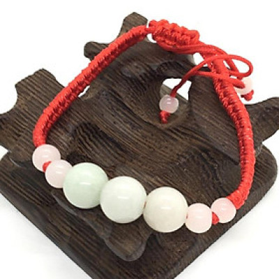 Vòng tay 3 hạt châu dây đỏ tam tài đã khai quang