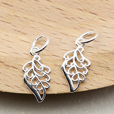 Combo 2 cái charm bạc thái hình chiếc lá treo 2 - Ngọc Quý Gemstones