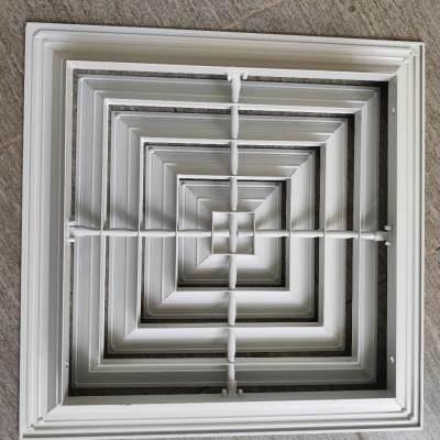 Cửa gió khuếch tán 450x450 miệng gió cấp điều hòa chất liệu nhôm, nan gió điều hòa âm trần