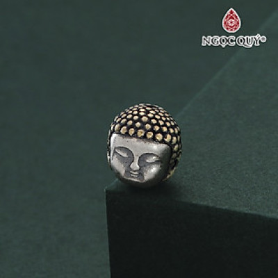 Charm bạc đầu Phật xỏ ngang  - Ngọc Quý Gemstones