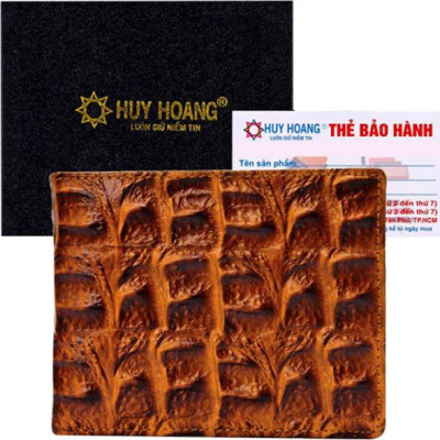 Ví Nam Vân Cá Sấu Huy Hoàng HT2116 (12.5 x 10 cm) - Vàng