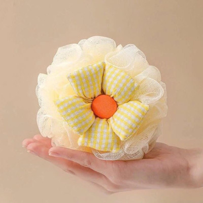 Combo 2 Bông Tắm Hình Hoa Sọc Caro Tạo Bọt Chất Liệu Lưới Tròn Mềm Mại - Giao màu ngẫu nhiên