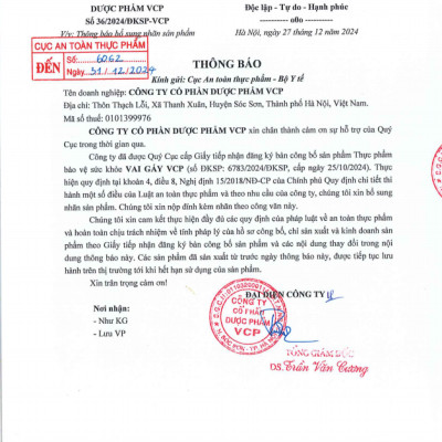 TPBVSK Vai Gáy VCP - Hỗ trợ cải thiện tình trạng đau cứng cổ, đau vùng vai gáy - Hộp 20 gói