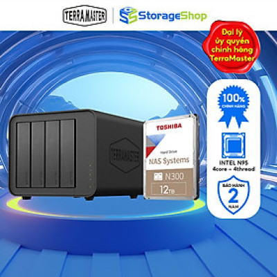 Combo Bộ Ổ cứng mạng NAS TerraMaster F4-424 kèm 1 ổ cứng NAS N300 3.5inch 24/7 Hàng chính hãng