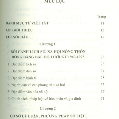 HÔN NHÂN VÀ GIA ĐÌNH Nông Thôn Đồng Bằng Bắc Bộ Giai Đoạn 1960 - 1975 (Sách chuyên khảo)