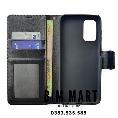 Bao da dạng ví dành cho Samsung A73 Hanman có quai cài - Hàng nhập khẩu