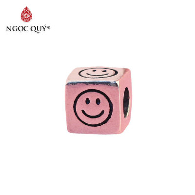 Charm bạc hình vuông mặt cười - Ngọc Quý Gemstones