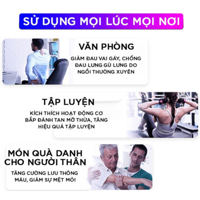 Máy Massage 4 Đầu 6 Chế Độ Fascial, Súng Massage Giảm Căng Cơ, Trị Nhức Mỏi Vai Gáy Hiệu Quả - HÀNG CHÍNH HÃNG MINIIN