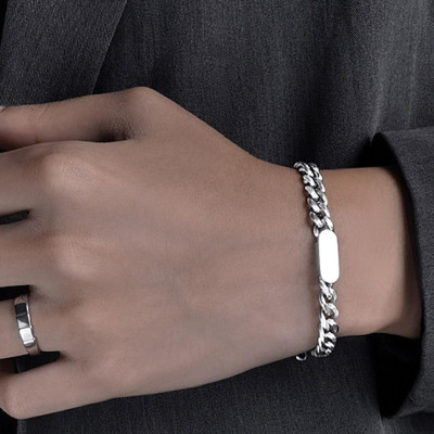 [1 chiếc]【Khắc Tên Ghi Chú】 Dây chuyền, lắc  kèm tên nam nữ thép titan Khắc tuỳ chỉnh