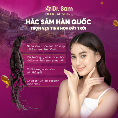 Dr. Sam youthology bổ sung năng lượng tươi trẻ mỗi ngày với hắc sâm Hàn Quốc, nano collagen, tinh chất lựu - 30 góix10ml