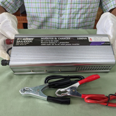 Kích đổi điện 12V sang 220V Hãng Suoer 1000W 2IN1 kiêm sạc Bình ắc quy thông minh, tự ngắt khi đầy Bản Cao Cấp