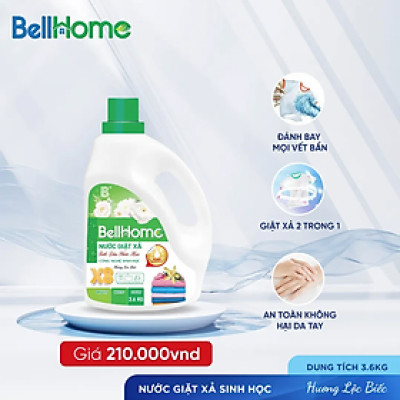 Nước Giặt Xả Công Nghệ Sinh Học Bell Home Xanh Hương Lộc Biếc 3,6KG