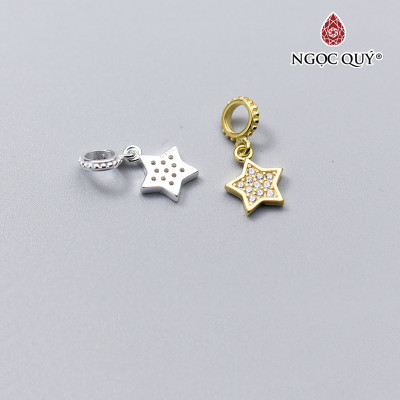 Charm bạc  treo hình ngôi sao đính đá - Ngọc Quý Gemstones