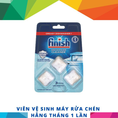 [Hỏa Tốc] COMBO 2 Vỉ viên vệ sinh bảo trì máy rửa chén Finish (EU-Đức) – (Gồm 6 viên - Khuyên dùng 1 tháng 1 lần/viên).