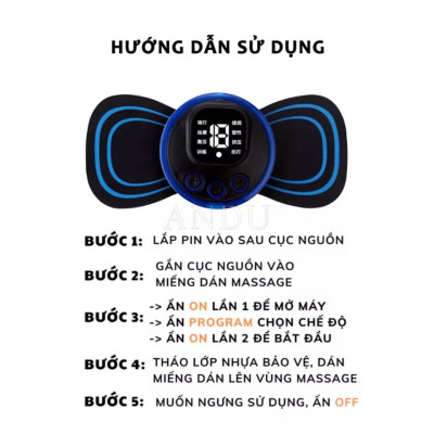 Miếng Massage Xung Điện Cổ Vai Gáy, Bắp Tay, Lưng Bằng Sung Điện đỡ đau Nhức Hiệu Qủa -Máy mat sa thân hình 10 Chế Độ - HÀNG CHÍNH HÃNG MINIIN