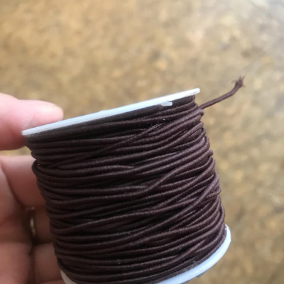 CUỘN DÂY THUN CO GIÃN DẦY 1MM MÀU TÍM THAN NHẸ XỎ VÒNG TAY GỖ NAM 