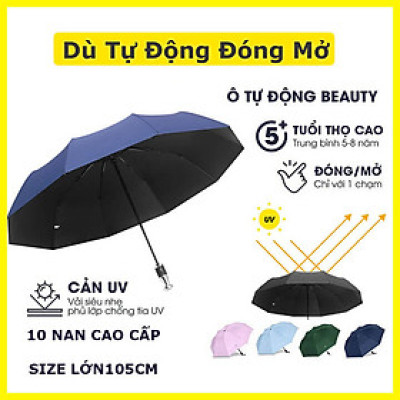 Ô dù tự động đóng mở 2 chiều chống tia UV, ô che mưa che nắng 10 nan cầm tay gấp gọn chống thấm hiệu quả - R