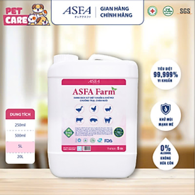 Dung Dịch Vệ Sinh, Diệt Khuẩn, Khử Mùi Chuồng Trại, Chăn Nuôi ASFA FARM 5 lít