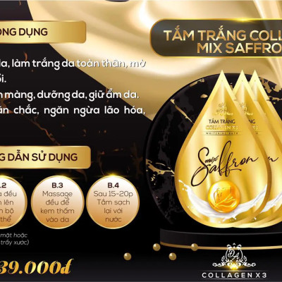 Combo Kem Body Collagen X3 Luxury + Tắm Trắng Mix Saffron + Kích Trắng Da Toàn Thân X3