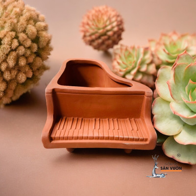 Chậu Gốm Đất Nung Mini Hình Đàn Piano -  Chậu Gốm Decor