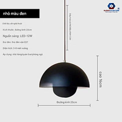 Đèn trang trí phòng khách bàn ăn hình "TÁO CẮN DỞ" D230mm 6 màu: Trắng, Xanh, Vàng, Đen, Cam, Hồng