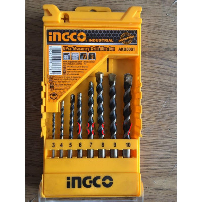 BỘ MŨI KHOAN BÊ TÔNG 8 CHI TIẾT INGCO AKD3081 - HÀNG CHÍNH HÃNG