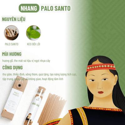 Nhang Thủ Công Palo Santo 3 Lành Hộp 30 Que 100 % Tự Nhiên Tặng Kèm Đế Chăm Không Hóa Chất Xông Thơm