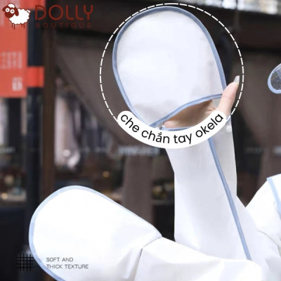 Áo Mưa Thời Trang Có Khoá Kéo Tiện Lợi Hình Gấu Nice Màu Trắng - Áo Mưa 1 Người Cao Cấp