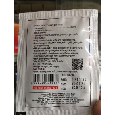 sổ lãi cho vật nuôi 20g/gói