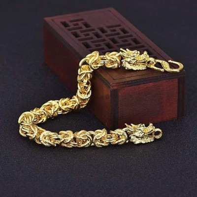 Lắc tay nam mạ vàng 24k đầu rồng LT1