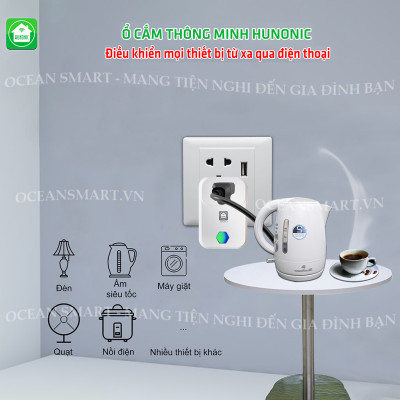 Ổ Cắm Thông Minh HUNONIC, Ổ Cắm Wifi Điều Khiển Từ Xa Qua Điện Thoại - SK01