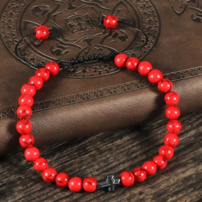 Vòng chuỗi mân côi đá san hô đỏ thiên nhiên