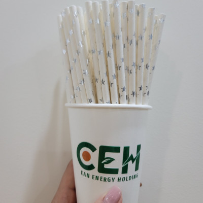 Túi 500 ống hút giấy 6x197mm hình ngôi sao dành cho cà phê, nước ngọt