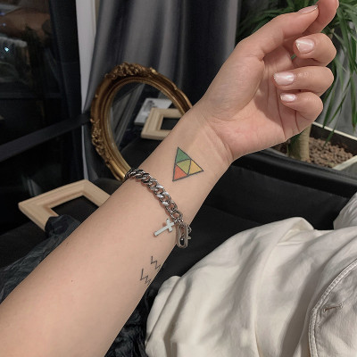 Vòng đeo tay bản to mix chữ thập